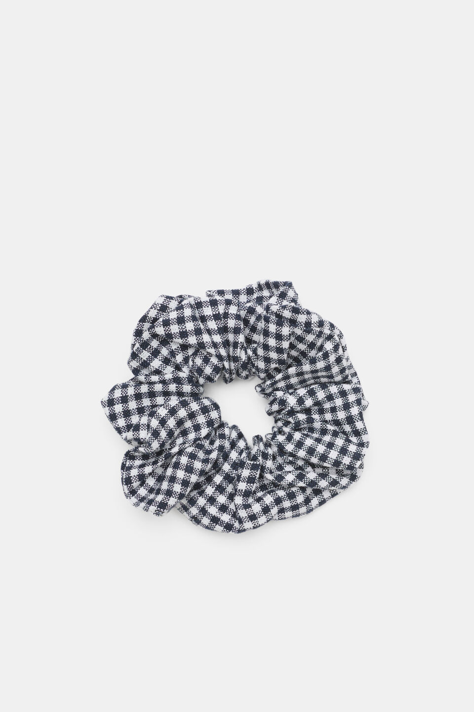 Linen Gingham Scrunchie  Twilight Blue Gingham