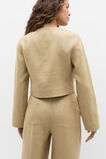 Long Sleeve Linen Vest  Cashew  hi-res