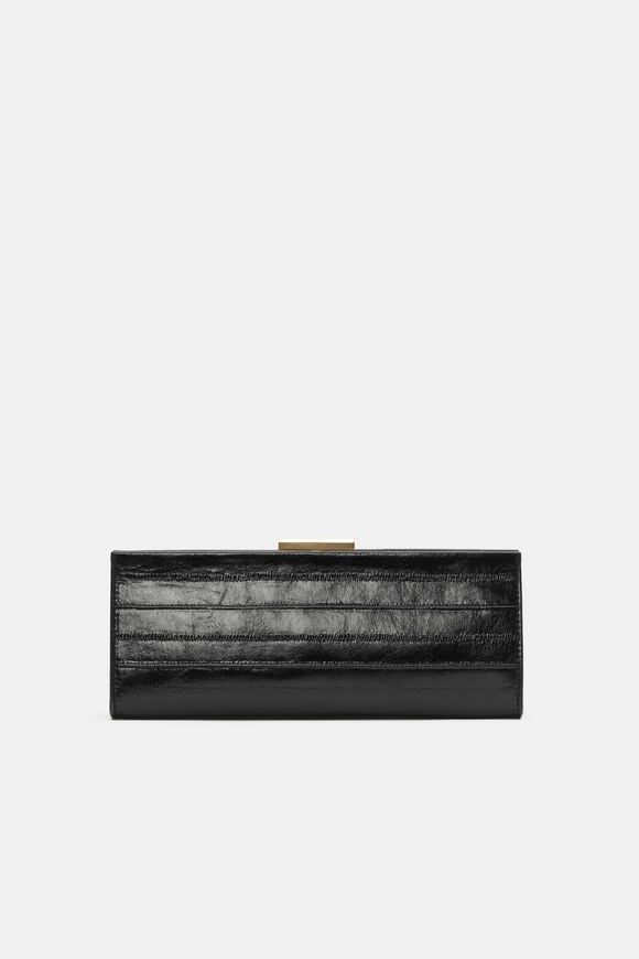 Leather Box Clutch  Black  hi-res