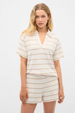 Waffle Stripe Shirt and Short PJ Set  Meringue Marle  hi-res