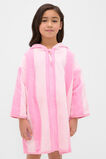 Swim Zip Poncho  Candy Pink Stripe  hi-res