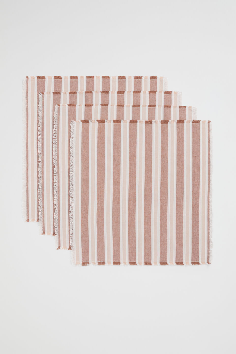 Raw Fringe Napkin Set of 4  Multi