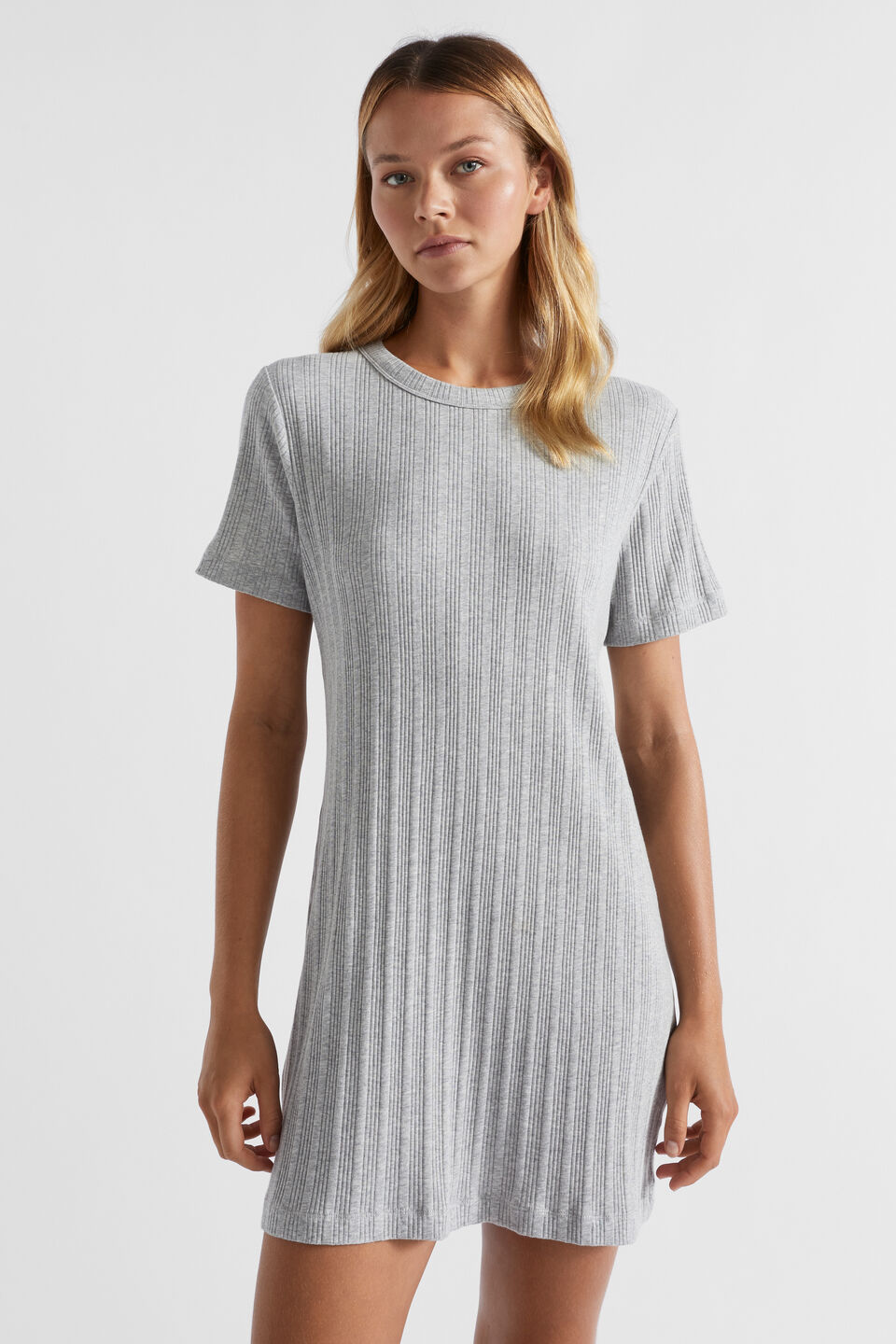 Rib Jersey Nightie  Silver Grey Marle