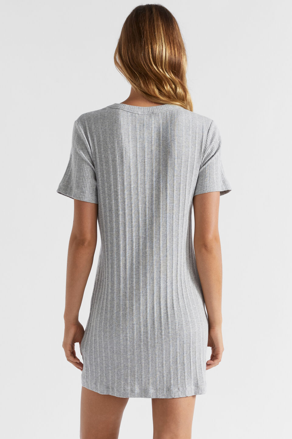 Rib Jersey Nightie  Silver Grey Marle