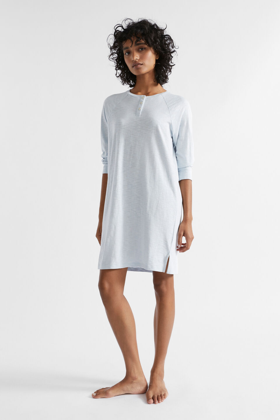 Stripe Jersey Nightie  Sky Blue Stripe