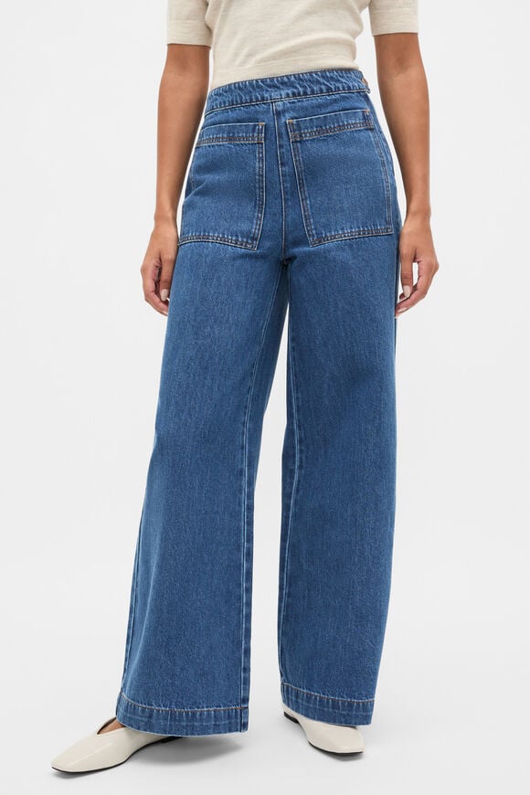 Patch Pocket Cotton Jean  Heritage Wash  hi-res