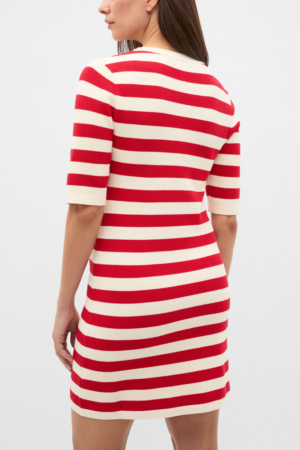 Textured Stripe Knit Mini Dress  Poppy Stripe
