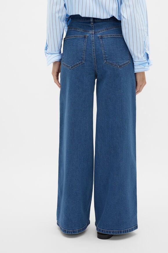Palazzo Jean  Mid Indigo Denim  hi-res