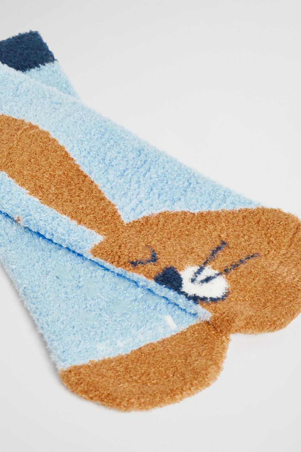 Fluffy Bunny Sock  Pale Blue