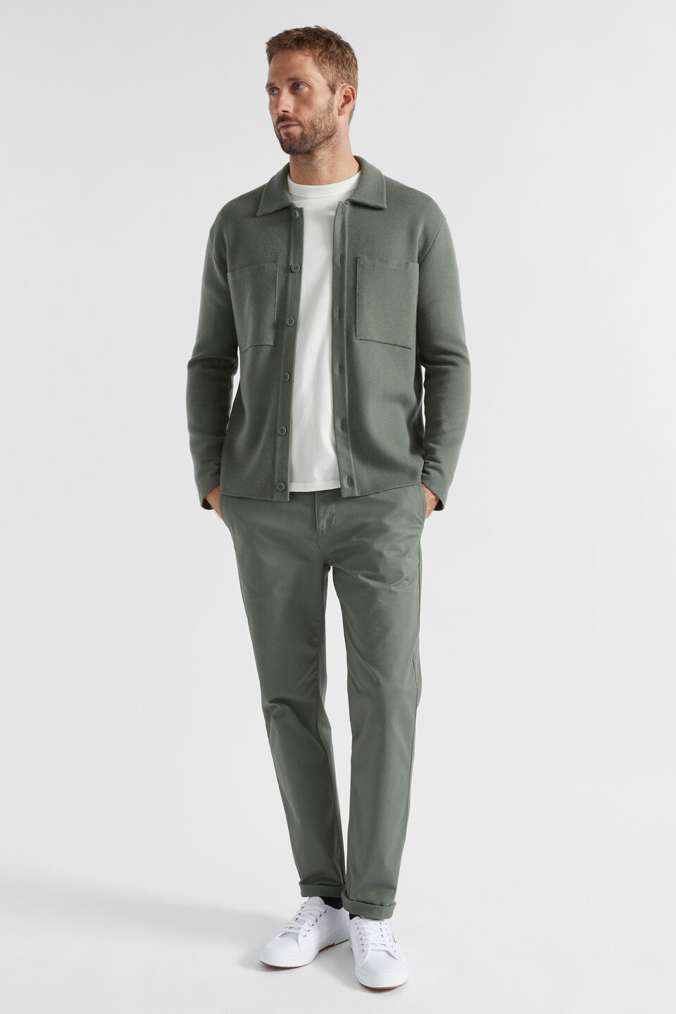 Knit Overshirt  Light Khaki