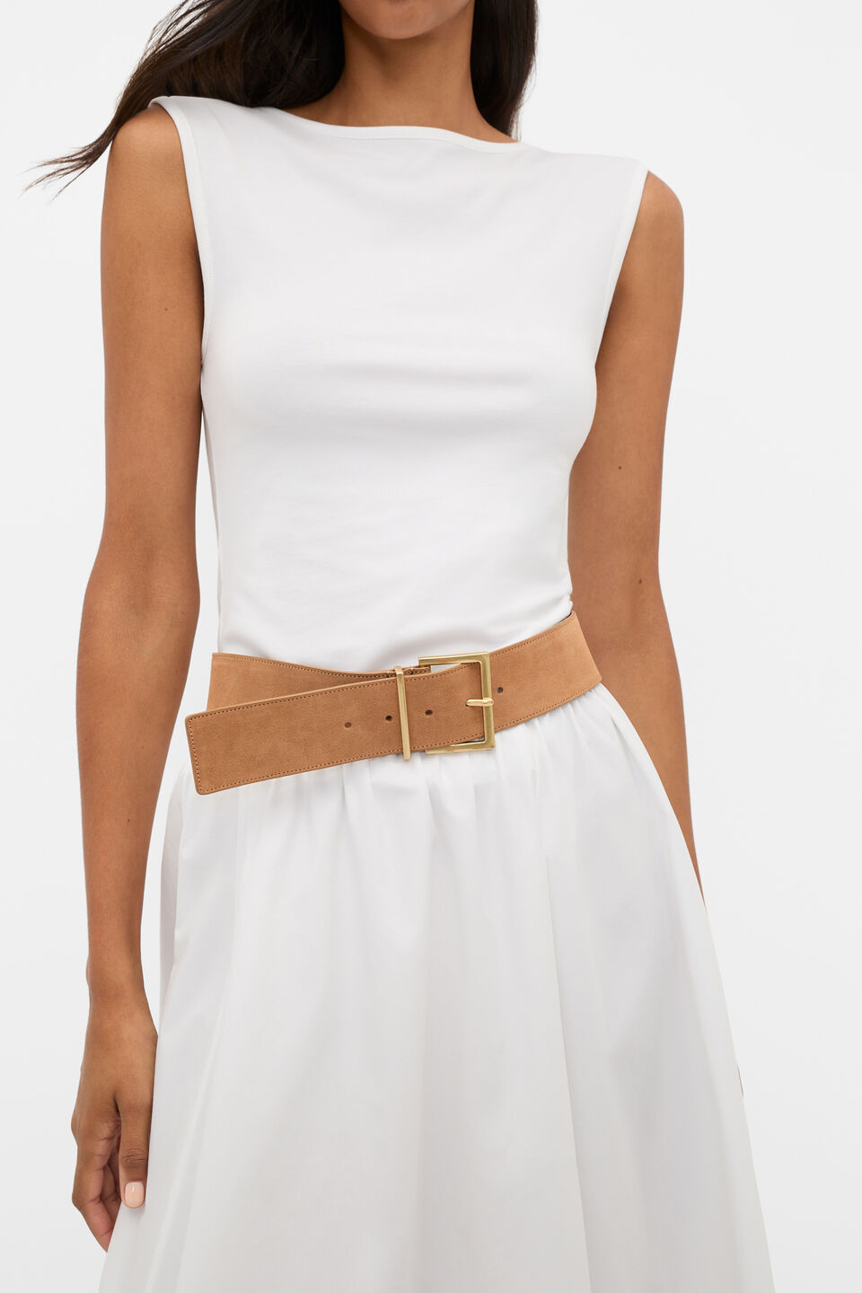 Olivia Wide Belt  Toffee Suede