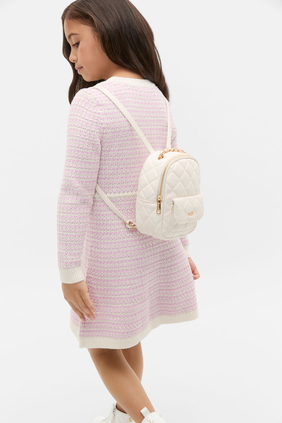 Mini Quilted Backpack  Classic Cream