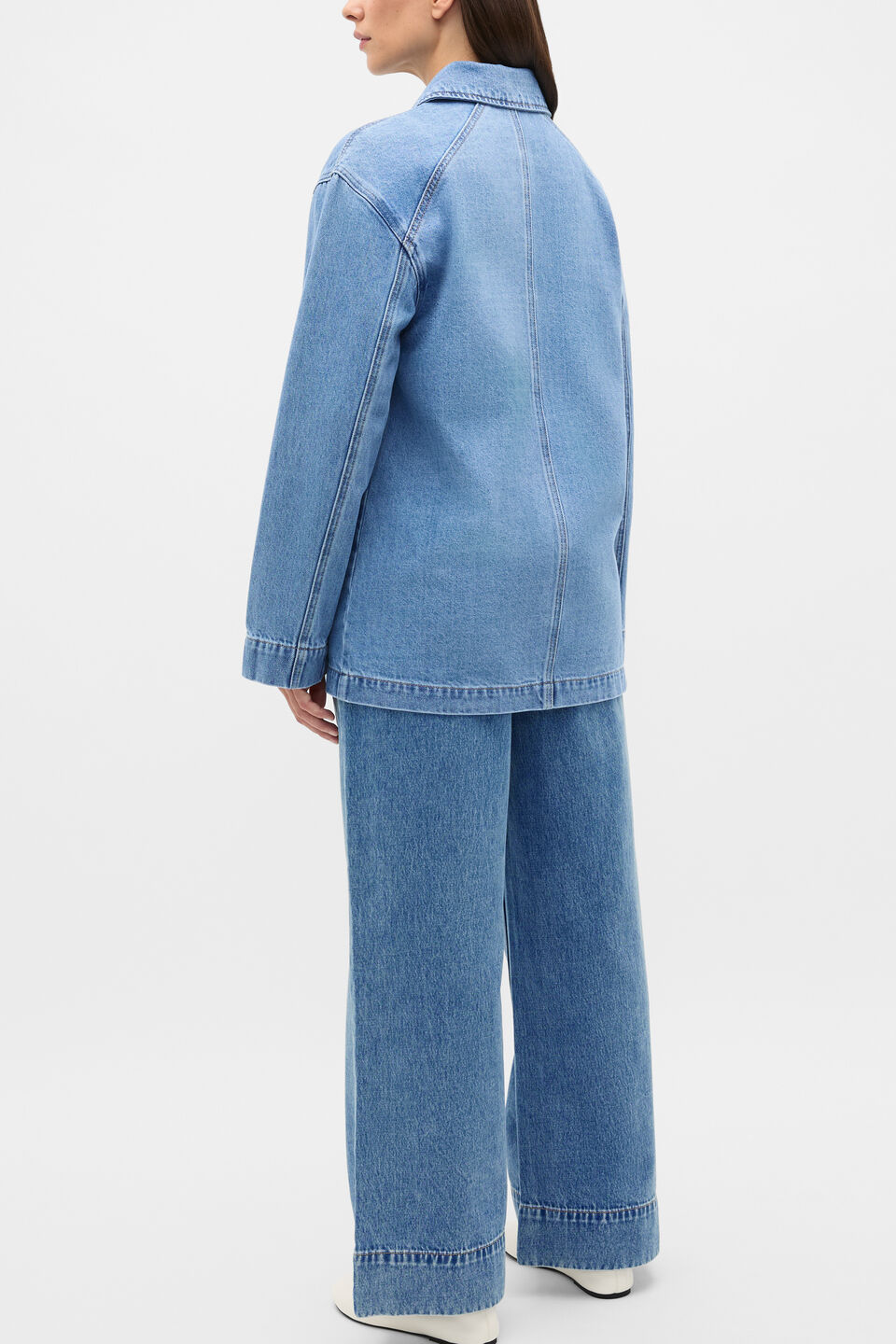 Denim Shacket  Mist Blue Wash