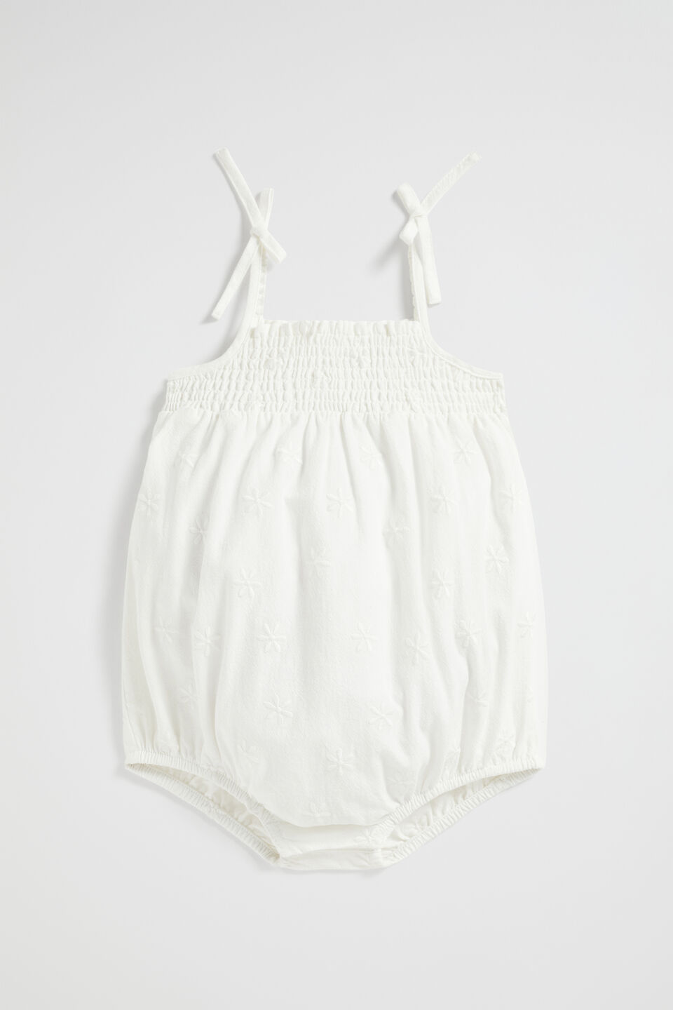 Embroidered Romper  Vintage White