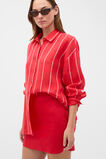 Core Linen Curve Hem Mini Skirt  Chilli Red  hi-res