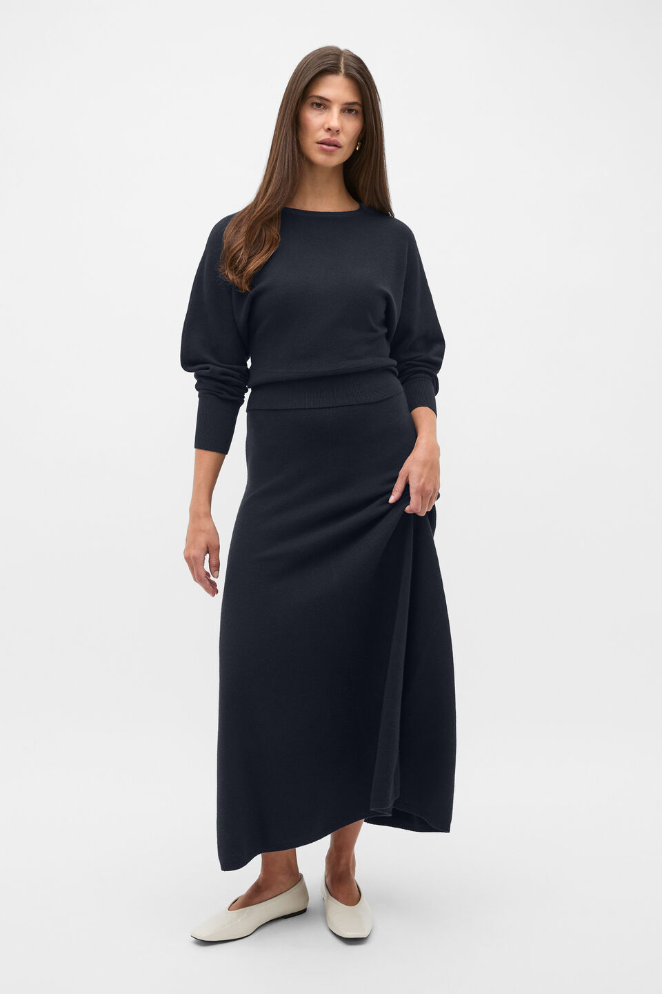 Knitted Maxi Skirt  Twilight Blue