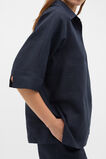 Core Linen Half Placket Popover  Twilight Blue  hi-res