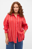 Stripe Linen Oversized Shirt  Chilli Red Stripe  hi-res