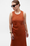 Linen Ruched Side Maxi Dress  Russet  hi-res