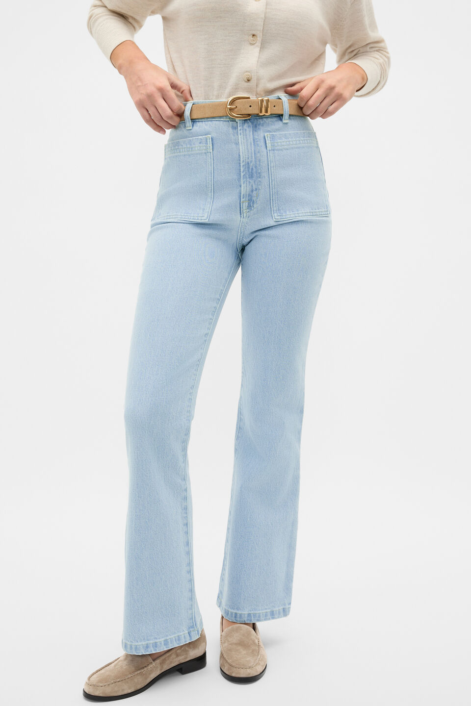 Kick Flare Jean  Ice Blue Denim