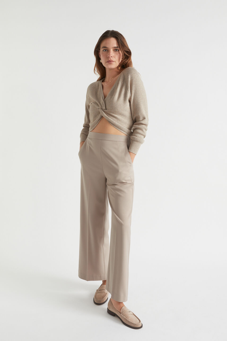 Twist Front Knit  Light Storm Marle