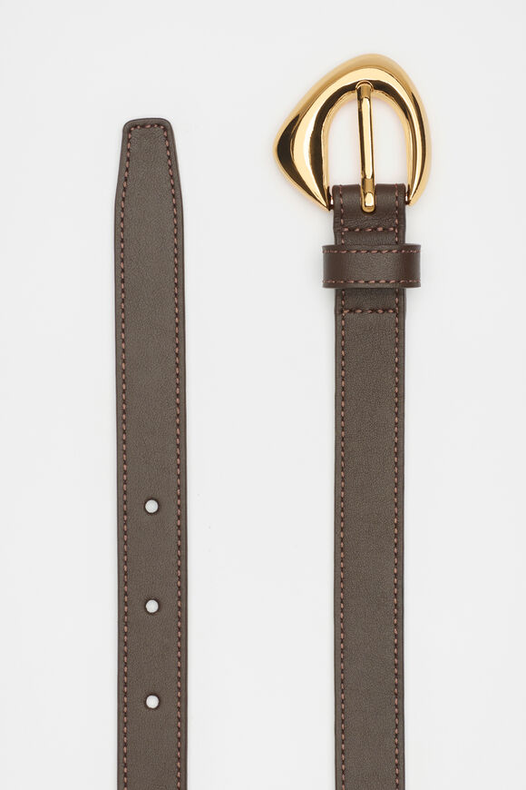 Sia Leather Belt  Chocolate  hi-res