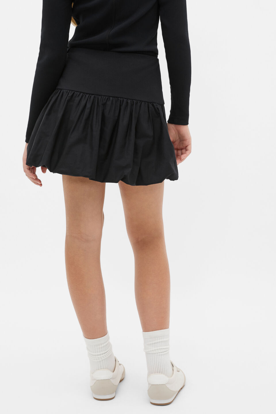 Splice Bubble Skirt  Black