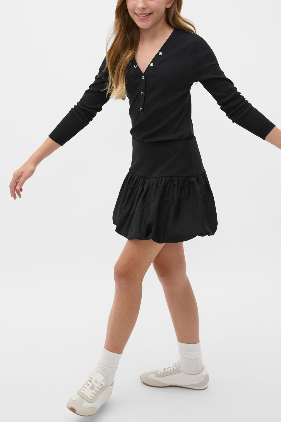 Splice Bubble Skirt  Black