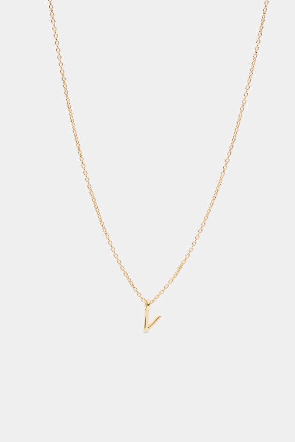 Gold Alphabet Necklace  V  hi-res