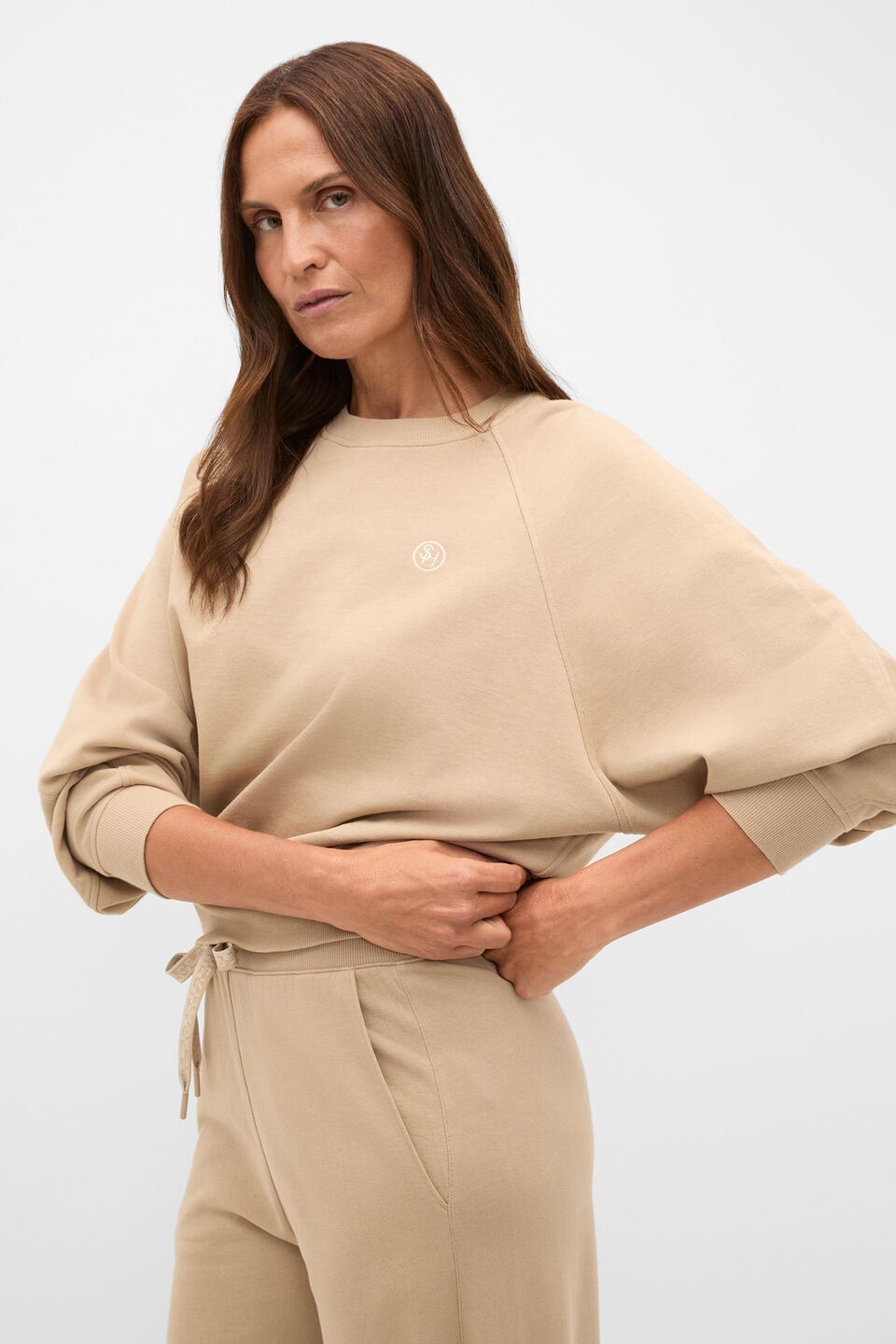 MD Raglan Lightweight Sweat  Sandstone