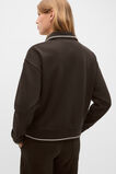Cotton Terry Collared Sweat  Coffee Bean  hi-res