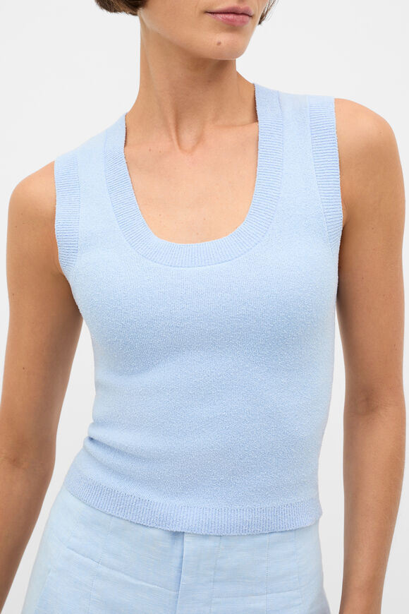 Boucle Knit Tank  Chalk Blue  hi-res