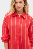Stripe Linen Oversized Shirt  Chilli Red Stripe  hi-res