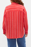 Stripe Linen Oversized Shirt  Chilli Red Stripe  hi-res