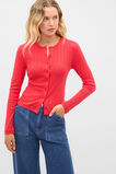 Pointelle Button Cardigan  Chilli Red  hi-res