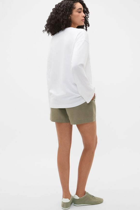 Cotton Relaxed Long Sleeve Top  Whisper White  hi-res