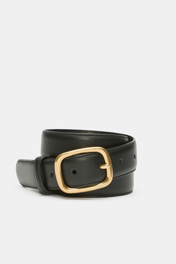 Charlotte Leather Belt  Black Gold  hi-res