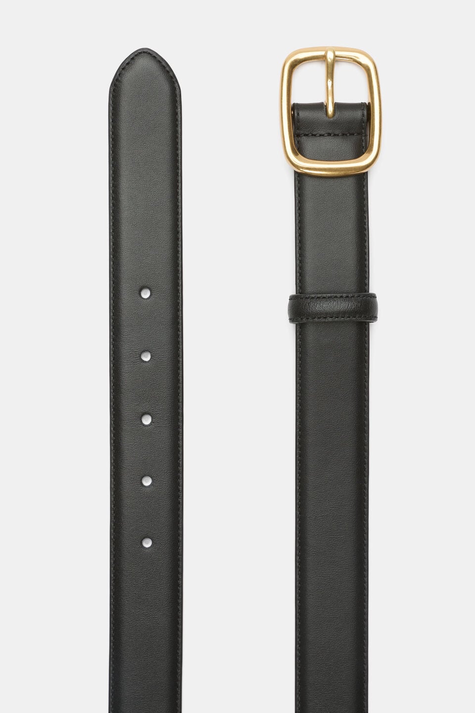 Charlotte Leather Belt  Black Gold