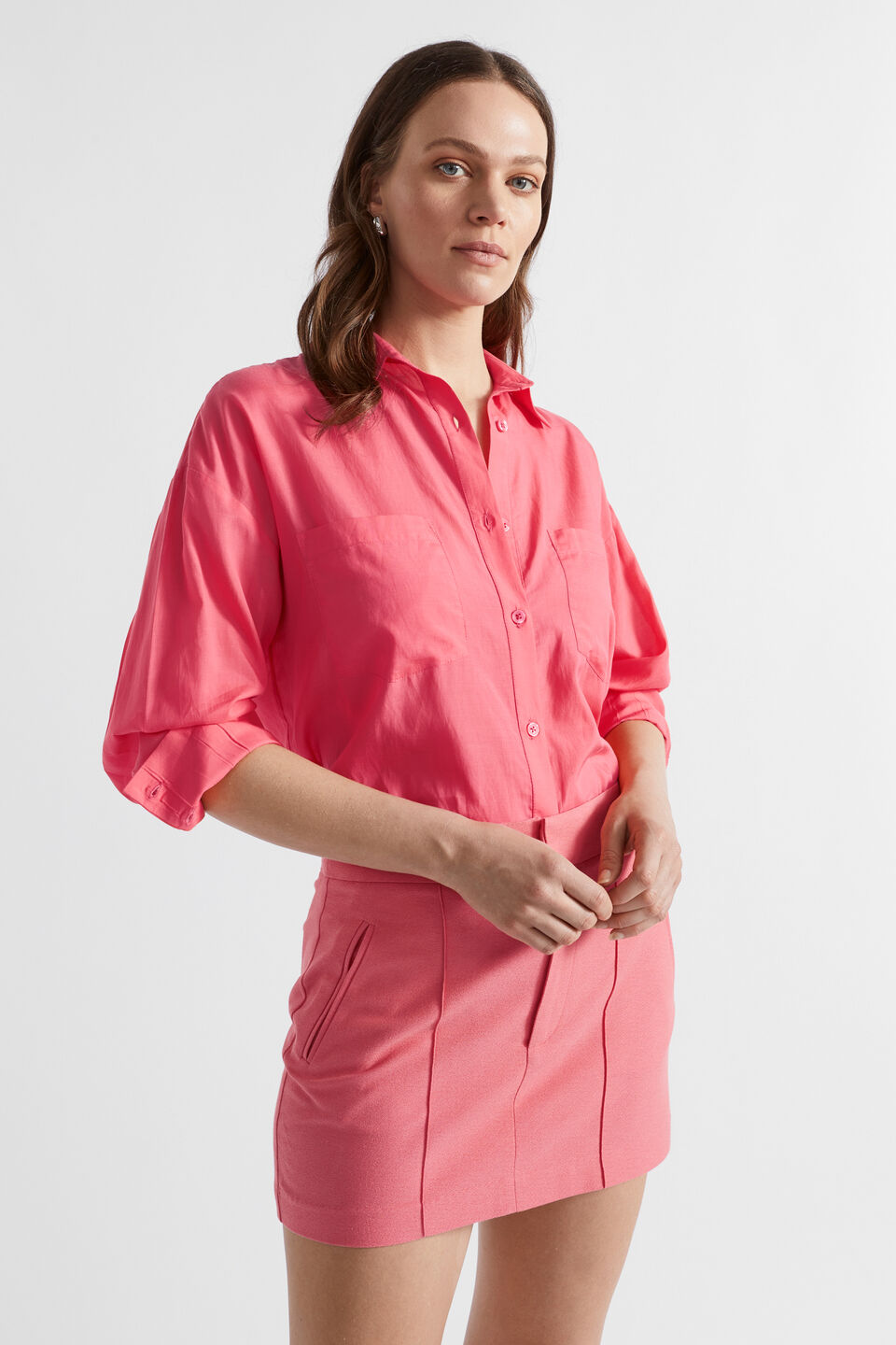 Voile Relaxed Shirt  Wild Berry