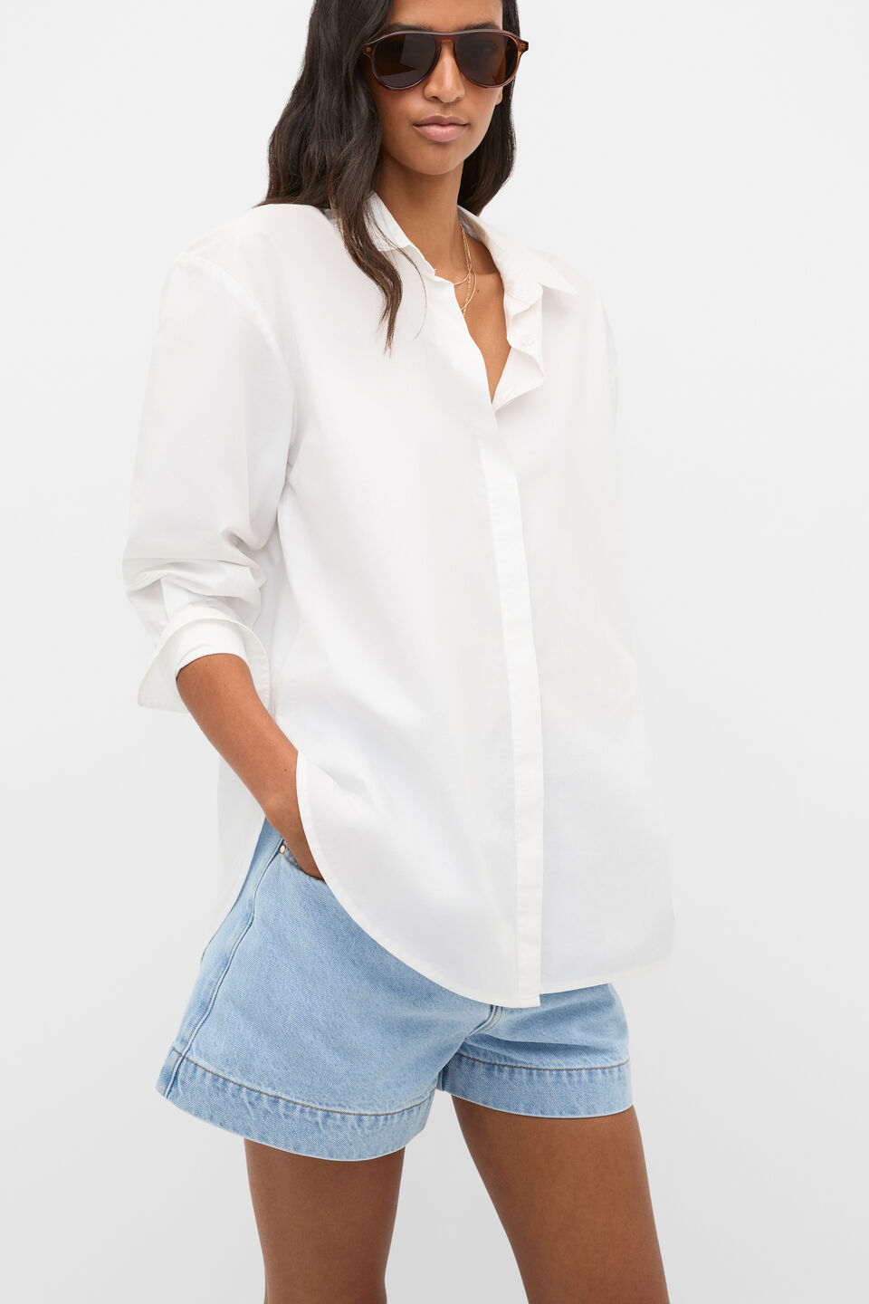 Poplin Classic Shirt  Whisper White