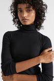 Core Rib Roll Neck Top  Black  hi-res