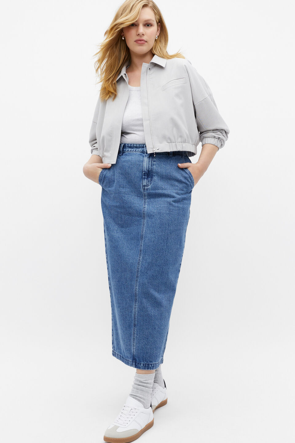 Denim Maxi Skirt  Classic Blue Denim