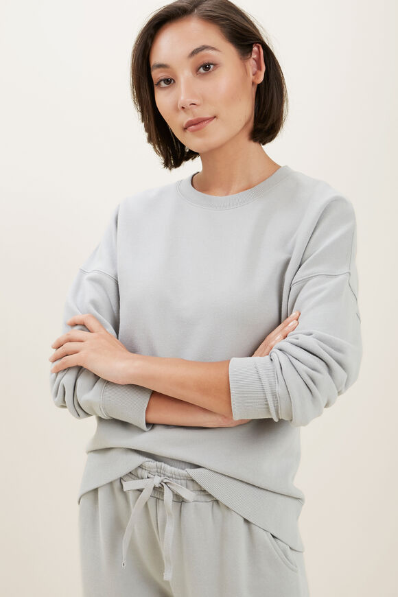 Basic Terry Sweater  Muted Khaki  hi-res