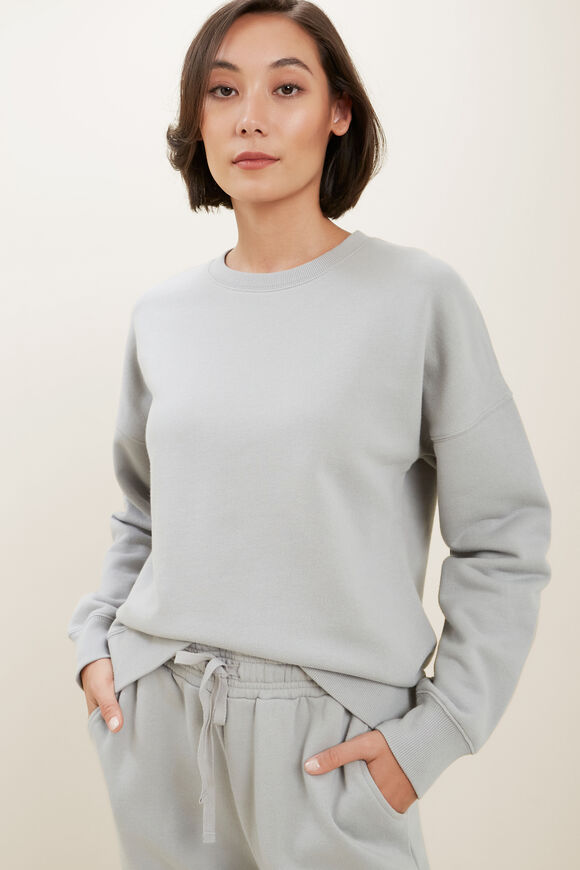 Basic Terry Sweater  Muted Khaki  hi-res