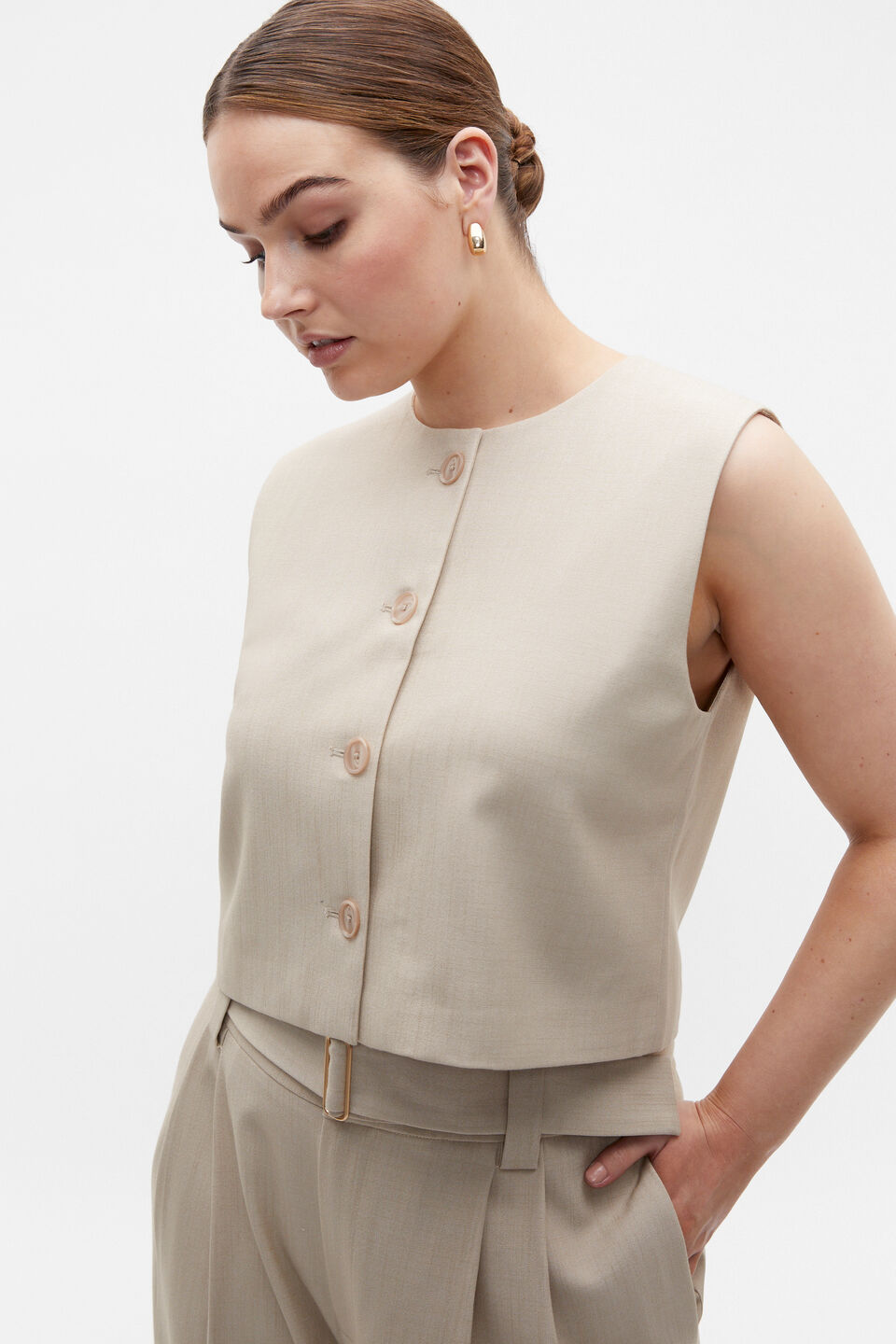 Tailored Suit Top  Cool Sand