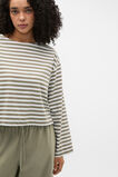 Boatneck Long Sleeve Top  Caper Stripe  hi-res
