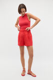 Core Linen Gathered Palazzo Short  Electric Crimson  hi-res
