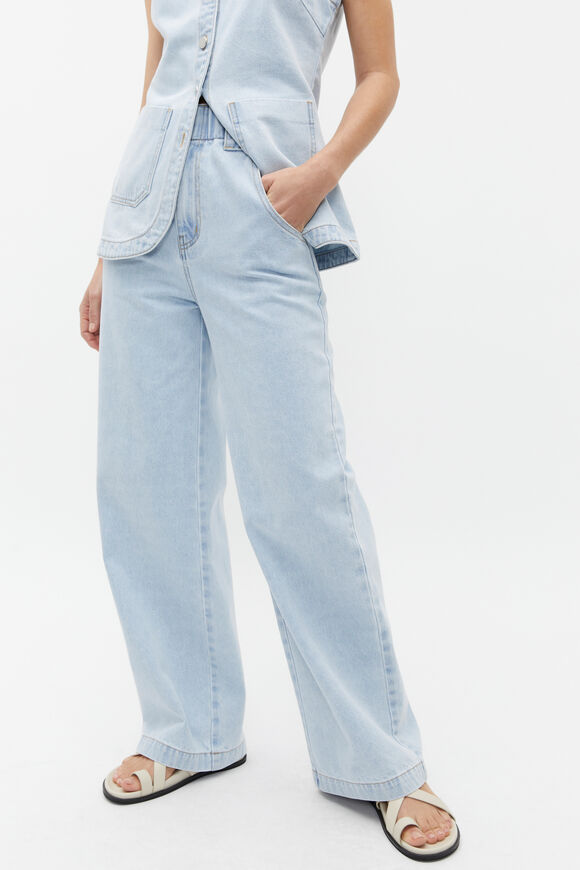 High Waist Elasticated Wide Leg Jean  Glacier Denim  hi-res