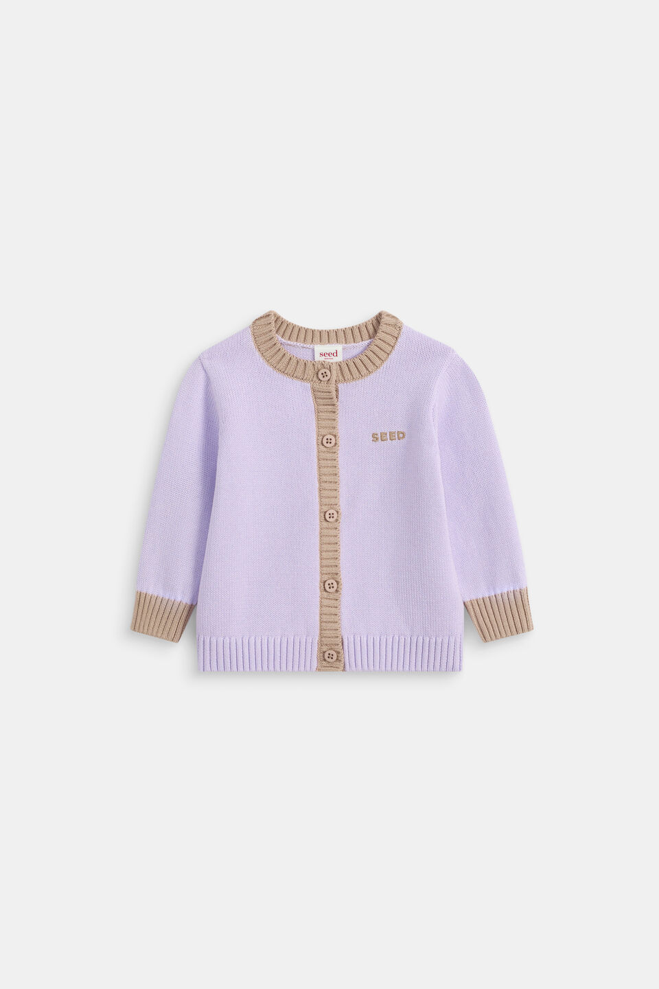 Colourblock Knit Cardigan  Lavender