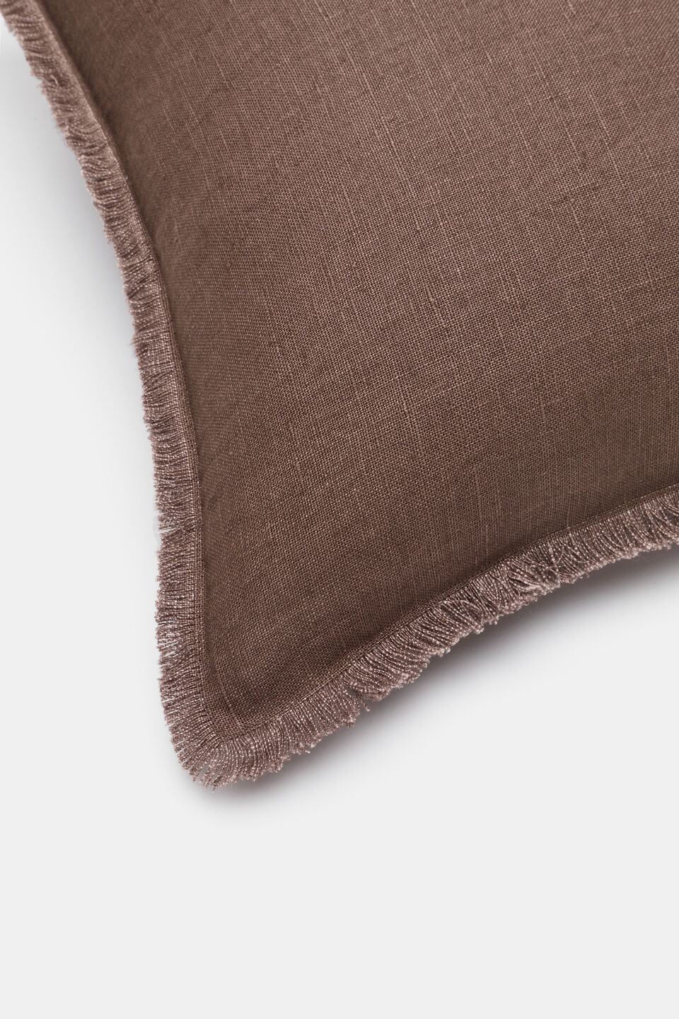 Square Fringed Cushion  Chestnut